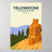 Yellowstone Nationalpark versteinerte Bäume Vintag