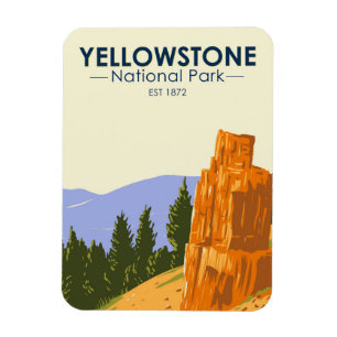 Yellowstone Nationalpark versteinerten Baum Vintag Magnet