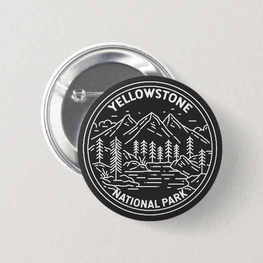 Yellowstone Nationalpark Vintag Monoline Button (Vorne & Hinten)