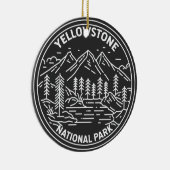Yellowstone Nationalpark Vintag Monoline Keramik Ornament (Rechts)