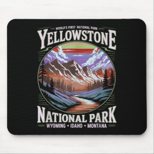 Yellowstone-Nationalpark Vintage Gebirgsnatur Mousepad