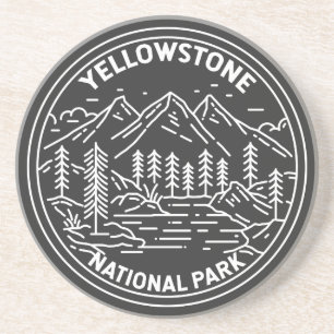 Yellowstone Nationalpark Vintage Monoline Getränkeuntersetzer