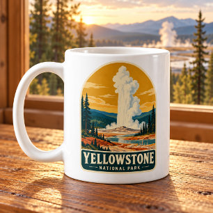 Yellowstone Nationalpark Vintage Old Faithful Kaffeetasse