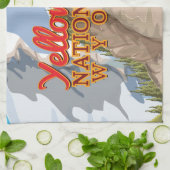 Yellowstone Nationalpark Vintage Poster Geschirrtuch (Gefaltet)