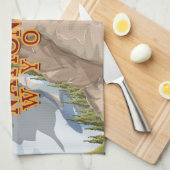 Yellowstone Nationalpark Vintage Poster Geschirrtuch (Viertel Falte)