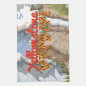 Yellowstone Nationalpark Vintage Poster Geschirrtuch (Vertikal)