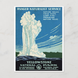 Yellowstone Nationalpark Vintage Poster Postkarte