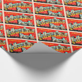 Yellowstone Nationalpark Vintage Postkarte Geschenkpapier (Ecke)