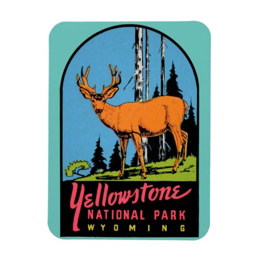 Yellowstone Nationalpark Vintage Reise flexibel Magnet (Vertikal)