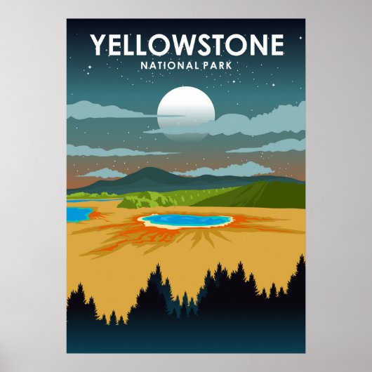 Yellowstone Nationalpark Vintage Travel Poster (Vorne)
