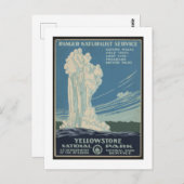 Yellowstone Nationalpark Vintage Travel Poster Postkarte (Vorne/Hinten)