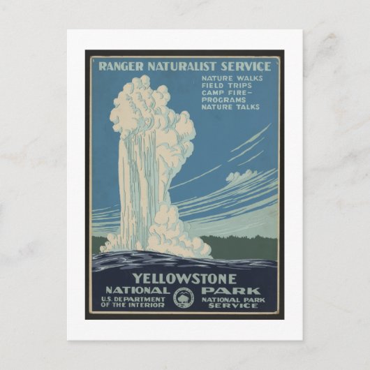 Yellowstone Nationalpark Vintage Travel Poster Postkarte (Vorderseite)