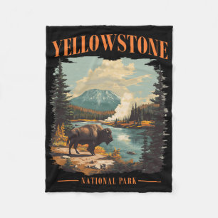 Yellowstone Nationalpark Vintage Wandern Camping  Fleecedecke