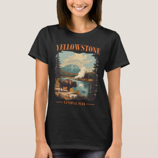 Yellowstone Nationalpark Vintage-Wanderung Camping T-Shirt