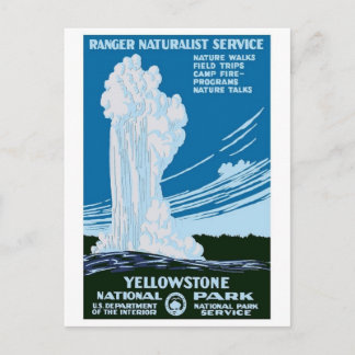 "Yellowstone Nationalpark" Vintage WPA Postkarte