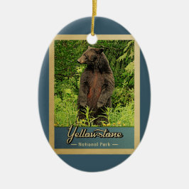 Yellowstone Nationalpark Vintager Bär Keramik Ornament