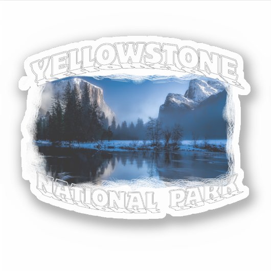 Yellowstone Nationalpark Vinyl Sticker (Vorderseite)