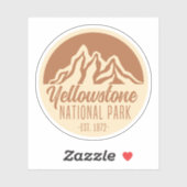 Yellowstone Nationalpark Wandern Camping Aufkleber (Blatt)