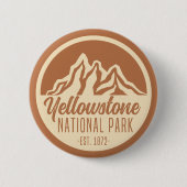 Yellowstone Nationalpark Wandern Camping Button (Vorderseite)