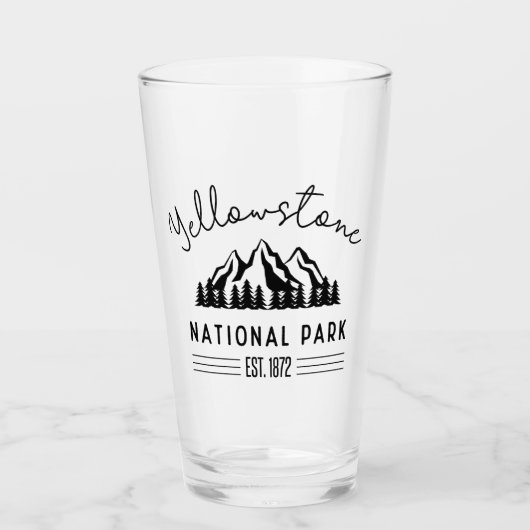 Yellowstone Nationalpark Wandern Camping Glas (Vorderseite)