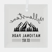 Yellowstone Nationalpark Wandern Camping Ornament Aus Glas (Rückseite)