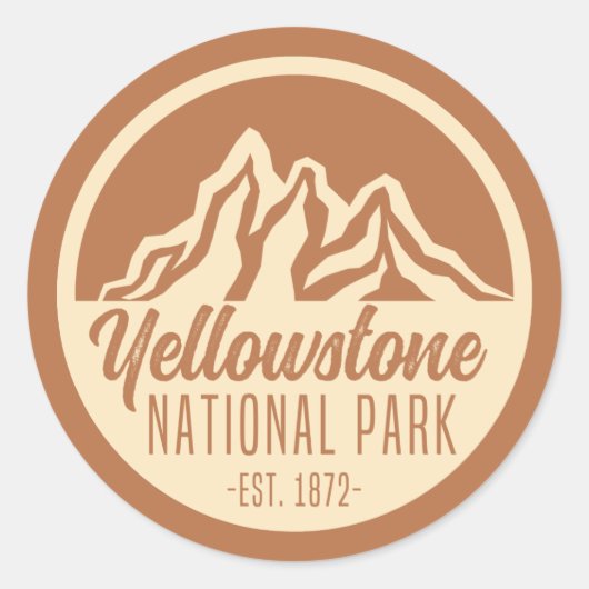Yellowstone Nationalpark Wandern Camping Runder Aufkleber (Vorderseite)