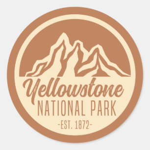 Yellowstone Nationalpark Wandern Camping Runder Aufkleber