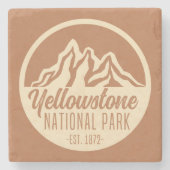 Yellowstone Nationalpark Wandern Camping Steinuntersetzer (Vorderseite)