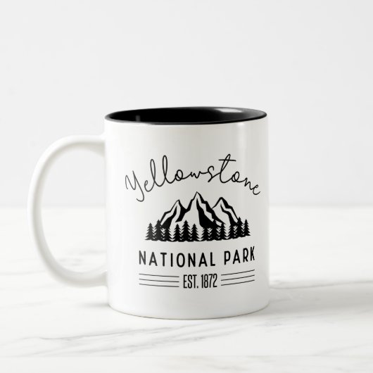 Yellowstone Nationalpark Wandern Camping Zweifarbige Tasse (Links)