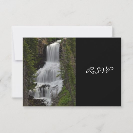 Yellowstone Nationalpark Wasserfall Hochzeit RSVP (Vorderseite)