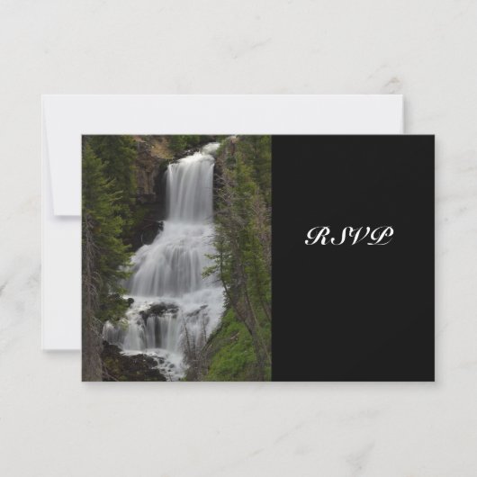 Yellowstone Nationalpark Wasserfall Hochzeit RSVP Karte (Vorderseite)