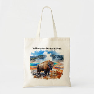 Yellowstone Nationalpark Wasserfarbe Tragetasche