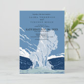 Yellowstone Nationalpark Wedding Invitation Retro Einladung (Stehend Vorderseite)