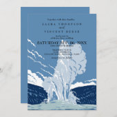 Yellowstone Nationalpark Wedding Invitation Retro Einladung (Vorne/Hinten)