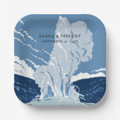 Yellowstone Nationalpark Wedding Retro Pappteller (Vorderseite)