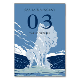 Yellowstone Nationalpark Wedding Retro Tischnummer