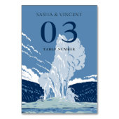 Yellowstone Nationalpark Wedding Retro Tischnummer (Rückseite)