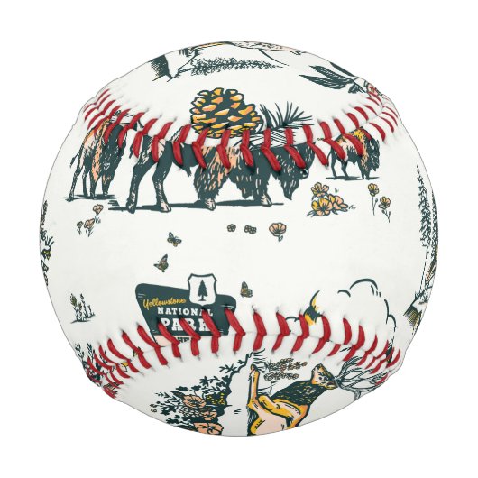Yellowstone Nationalpark Wildlife Patches Baseball (Vorderseite)