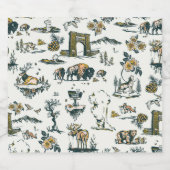 Yellowstone Nationalpark Wildlife Patches Bierflaschenetikett (Einzelnes Label)