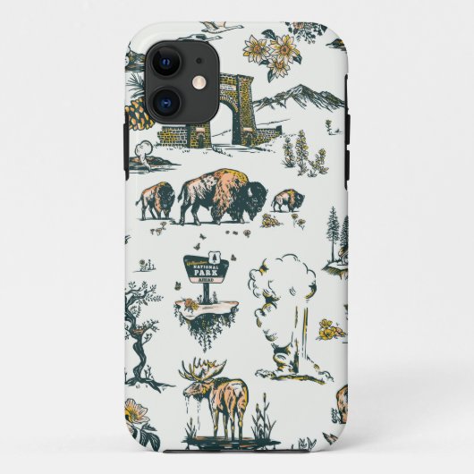 Yellowstone Nationalpark Wildlife Patches Case-Mate iPhone Hülle (Rückseite)