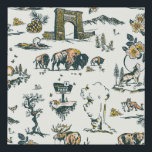 Yellowstone Nationalpark Wildlife Patches Künstlicher Leinwanddruck<br><div class="desc">Design von The Whiskey Ginger.</div>