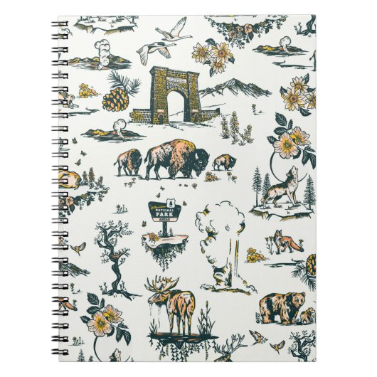 Yellowstone Nationalpark Wildlife Patches Notizblock (Vorderseite)