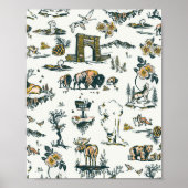 Yellowstone Nationalpark Wildlife Patches Poster (Vorne)