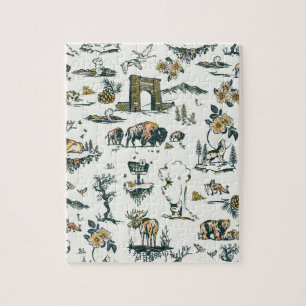 Yellowstone Nationalpark Wildlife Patches Puzzle