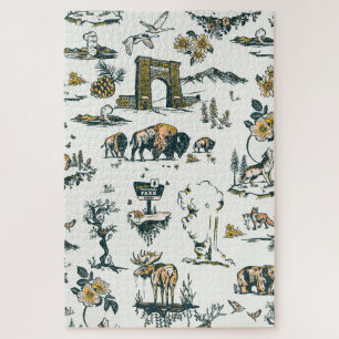 Yellowstone Nationalpark Wildlife Patches Puzzle