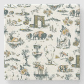 Yellowstone Nationalpark Wildlife Patches Steinuntersetzer (Vorderseite)