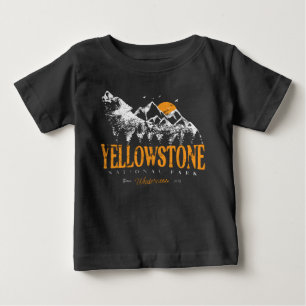Yellowstone Nationalpark Wolf Berge Vintag Baby T-shirt