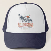 Yellowstone Nationalpark Wolf Berge Vintag Truckerkappe (Vorderseite)