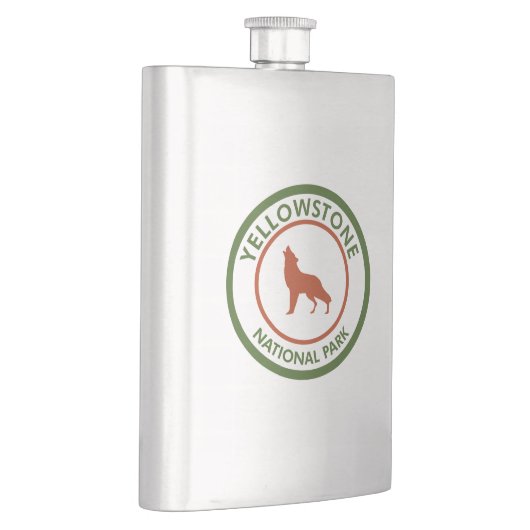 Yellowstone Nationalpark Wolf Flachmann (Rechts)