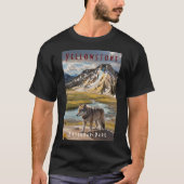 Yellowstone Nationalpark Wolf Mountains T-Shirt (Vorderseite)